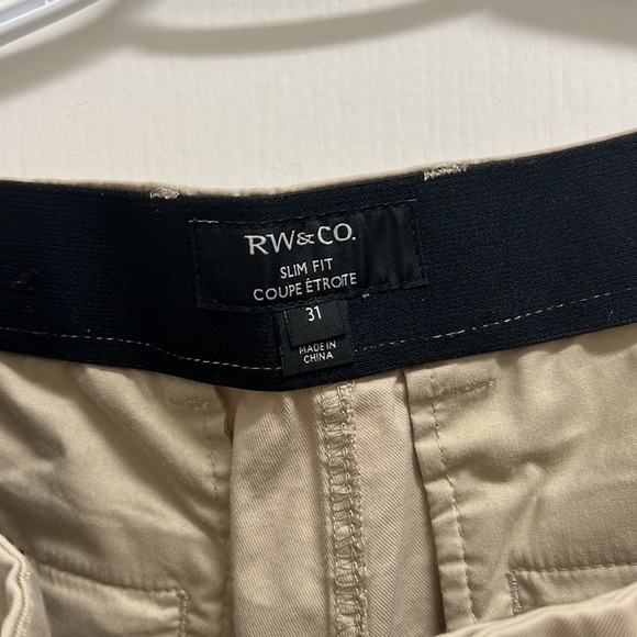 RW&Co Men's Chino Tan Khaki Jogger Style Pants | Size 31 - Picture 3 of 6